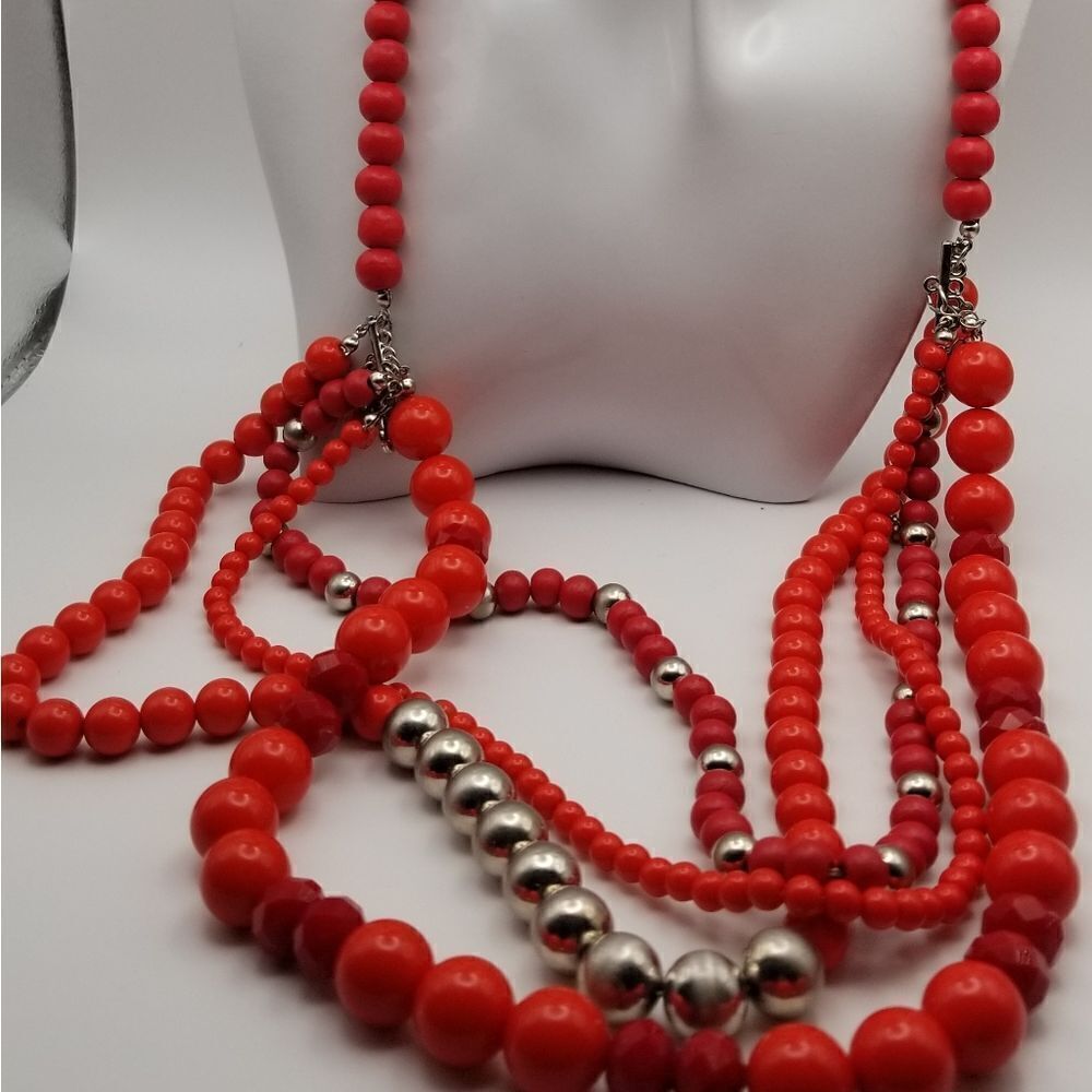 Red Blood beaded vampires estate necklace. OFL